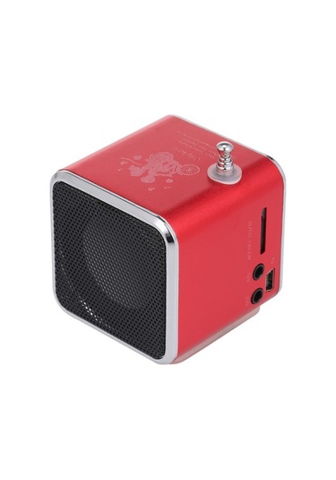 Besthome1 Küçük Boy Taşınabilir Hoparlör - Tf/usb Destekli - Fm Radyo - Kırmızı, Hd Ses