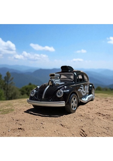 Metal Araba Çek Bırak Vw Bettle Modifiye Siyah Sesli Ve Işıklı Diğer