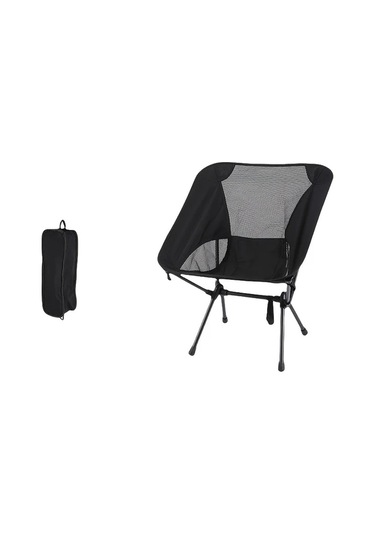 Dashanshop Ultra Hafif Katlanabilir Tam Siyah Acik Hava Kamp Sandalyesi Aluminyum Alasim Cerceve Tasima Cantali Tam Siyah
