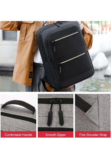Reedark 15.6 İnç Bilgisayar Çantası Boyut Uyumlu - Siyah, İş & Günlük Kullanıma Uygun, 300d Mat Malzeme, Çift Cep, Tablet Bölümü Siyah