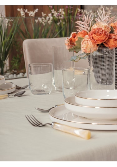 Cotton Box Plain Masa Örtüsü Krem 155x220