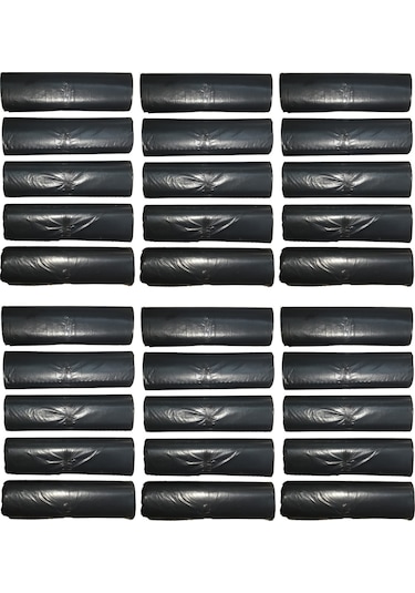Büyük Boy Çöp Poşeti 65x80 Cm 50 Lt 10'lu Rulo 30 Paket Siyah