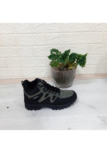 Sky Blue Haki 0050 Fermuarlı Bağacaklı Kaymaz Erkek Bot 001