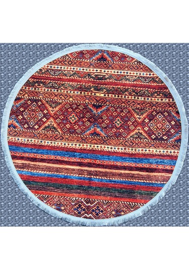 Dekoratif Dijital Baskı Daire Kilim1028 Bordo Bordo
