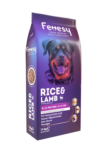 Fevesy Kuzu & Pirinçli Yetişkin Köpek Maması 15 KG