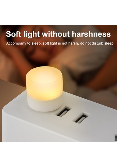 Hombey Led Usb Göz Koruyucu Mini Işık - Öğrenci Odası Atmosfer Işığı, Beyaz Işık, Opp Paket Beyaz