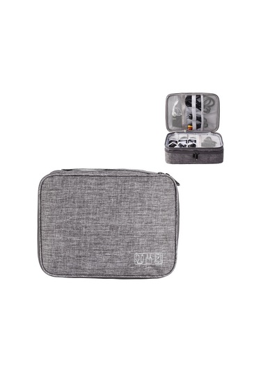 Sones 5 İnç Çok İşlevli Elektronik Dijital Kulaklık Güç Kablosu Saklama Çantası Koyu Gri