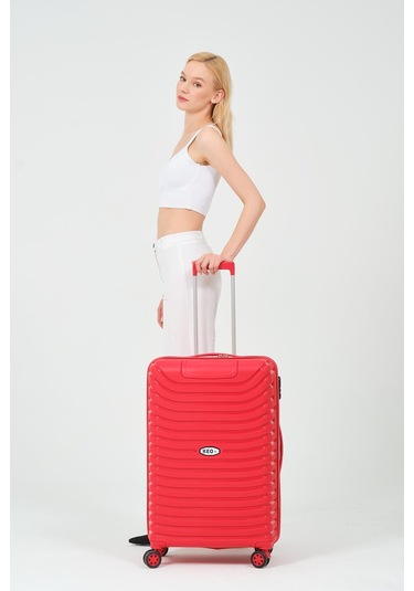 3'lü Set Silikon Kırılmaz Pp Unisex Kırmızı Valiz Pwvlz005 Kırmızı