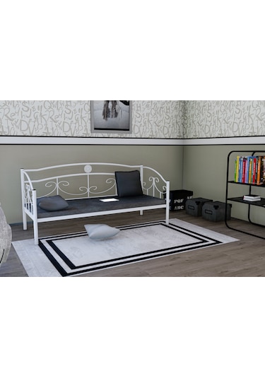 Gm 400 Delüx Minderli Ferforje Sedir Beyaz