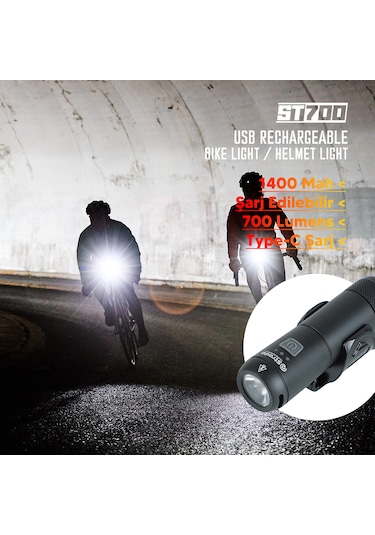 Stradacycles St-700 Lityum Şarj Edilebilir Ön Far