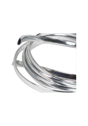 U Tip Geçmeli Krom Nikelaj Şerit Krom Silver Geniş 3 Metre