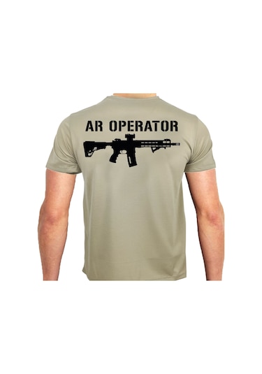 Alfa Giyim Ar Operatör Baskılı Tişört Kum
