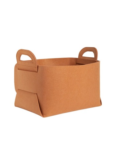 Sones Home Clutter Keçe Katlanabilir Depolama Sepetleri, Boyut: Orta Kahverengi