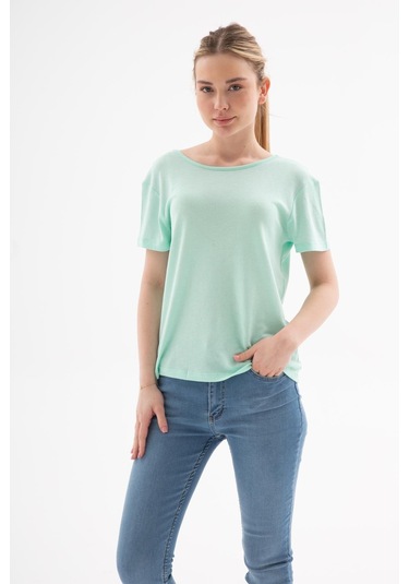 Çift Taraflı Dantelli Bluz Mint Mint