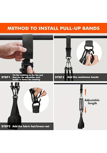 Honeybeeshop 5 Paket Abahub Yeşil Ayarlanabilir Pull Up Direnç Bantları Evrensel Uyumlu Dayanıklı Polyester Kumaş Üst Vücut Fitness Kayışları Yeşil