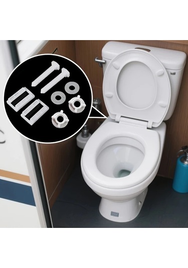 Zhanglei001 2 Adet Rv Tuvalet Kapağı Braketi Ayarlanabilir Vida Dayanıklı Plastik Kaymaz Taban