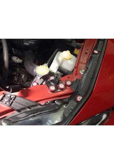 Mufunye Otomotiv Kullanıma 20 Mm Metal Cıvata Seti - 10 Adet Çelik M6x20 Cıvata Ve Alüminyum Yıkama Kaput, Far, Tampon Uygun