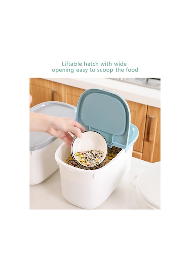 Mufunye 8kg Mavi Pp Mamül Yemek Saklama Kutusu - Hermetik Kapaklı, Nem Koruyucu, Pirinç/un/evcil Hayvan Yemi Depolama Kabı Mavi