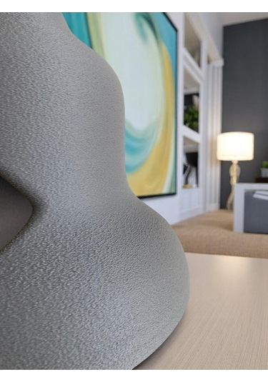 Beton Görünümlü Şık Ve Modern İskandinav Avize Rustik Ampul Hediyeli Gri