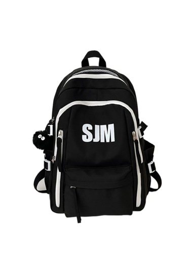 Retro Öğrenci Bilgisayarı Sırt Çantası-siyah Siyah