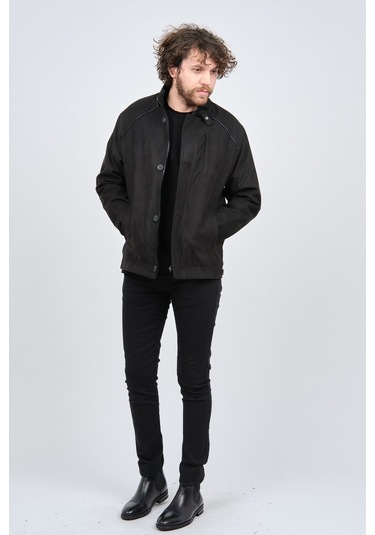 By Serco Erkek Deri Biyeli Klasik Kaban 0620680 Siyah-Siyah