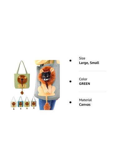 Evcil Hayvan Tuvali Omuz Taşıma Çantası, Sevimli Aslan Şeklinde Evcil Hayvan Tuvali Omuz Çantası Kedi Taşıyıcı, Taşınabilir Kediler İçin Küçük Evcil Hayvan Tuvali Tote Göğüs Çantası, Küçük Köpekler