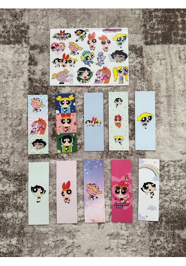 Powerpuff Girls Kitap Ayraç Ve Stickers Çıkartma Seti Pytkstkryr4