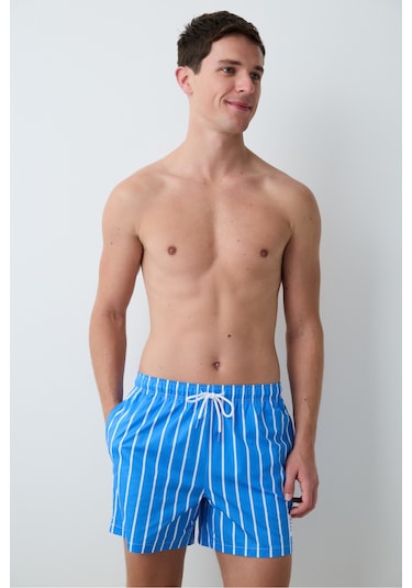 Penti Blue Thick Stripe Çok Renkli Şort