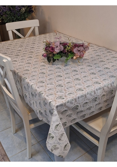 İthal Silinebilir Masa Örtüsü Kaymaz Tabanlı Pvc Muşamba Yeşil