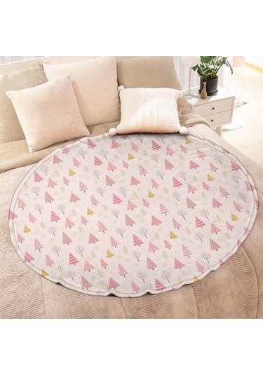 Noel Desenli 47 İnç Yuvarlak Flanel Battaniye, Yetişkin Ve Çocuk İçin, Yumuşak, Rahat Ve Hafif Noel Ağacı Altın