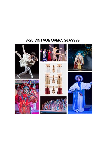 Yaozixa Kadınlar İçin Klasik Kolyeli 3x25 Binokül, Tam Metal Gövde, Bak4 Prisma Ve Fmc Lensli, Tiyatro-opera İçin Kısa Mesafe Görüntüleme