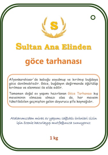 Sultan Ana Elinden Afyon Göce Tarhanası 1 KG