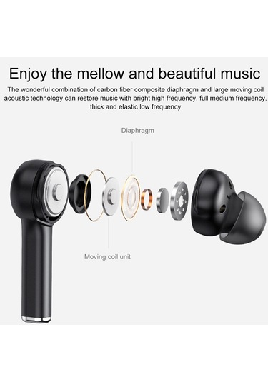 Mı4 Bluetooth 5.0 Led Dijital Ekran Akıllı Gürültü Azaltma Gerçek Kablosuz Bluetooth Kulaklık Beyaz