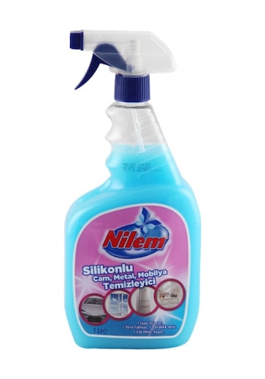 Nilem Silikonlu Cam Metal ve Mobilya Temizleyici 1 L