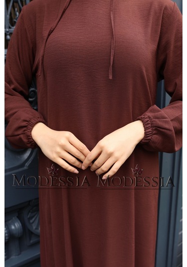 Kadın Kahve Aerobin Uzun Kapşonlu İkili Takım T0218 Kahve Kahverengi