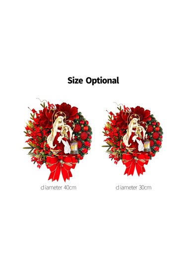 Xiyyadms 30 Cm Kırmızı Abs Noel Kapı Çöreği - Hediyelik Kutulu Dekoratif Açık Kapak Tasarımı