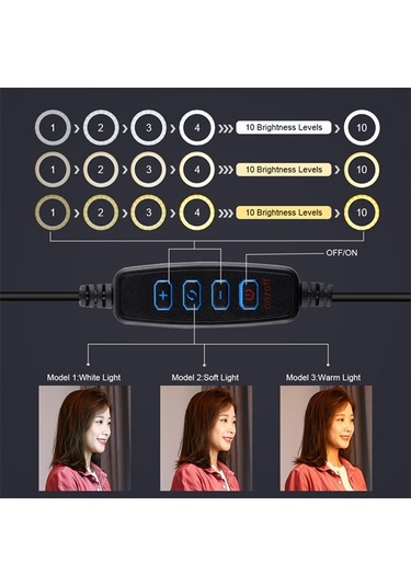 Puluz 1.1 M Çift Telefon Tutucu 6.2 CM Led Işık Youtuber Stand