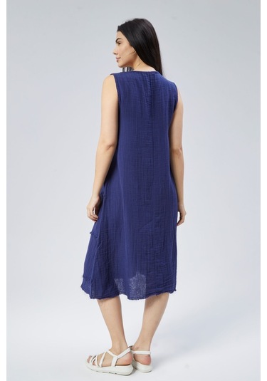 Muslin Elbise Yazın Vazgeçilmesi Lacivert