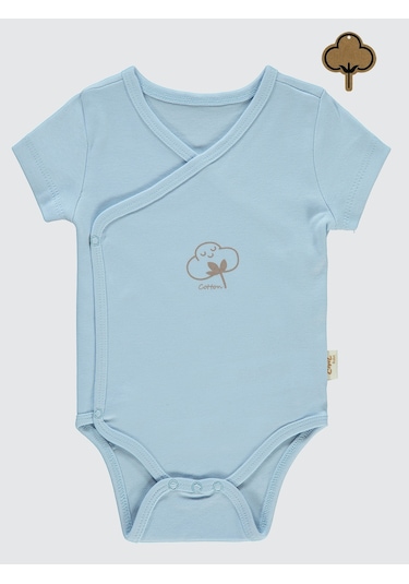 Civil Baby Bebek Organik Çıtçıtlı Badi 0-3 Ay Mavi