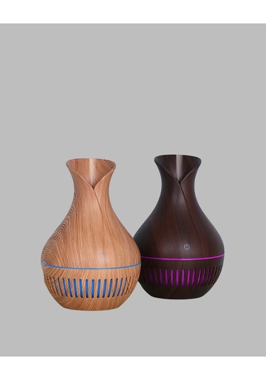 Ultrasonik Ahşap Desenli 130ml Aromaterapi Difüzör Ve Hava Nemlendirici