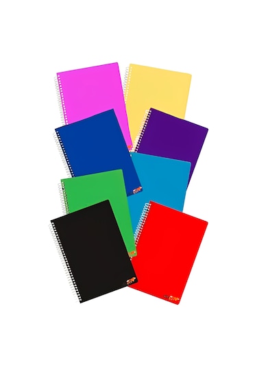 Ofisinn A4 Okul Defteri 60 Yaprak 8 Adet 4 Kareli 4 Çizgili Spralli Plastik Kapak