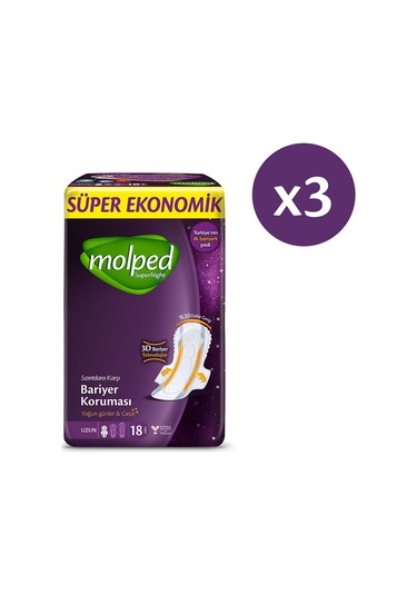 Molped Süpernight Hijyenik Ped Uzun Süper Avantaj Paketi 54 Adet