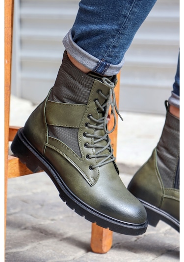Vojo C756 Sıcak Astarlı Fermuarlı Erkek Bot Postal 2 Renk Haki