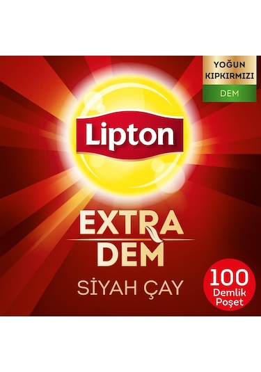 Lipton Extra Dem Demlik Süzen Poşet Siyah Çay 100'lü Paket X 4 Adet