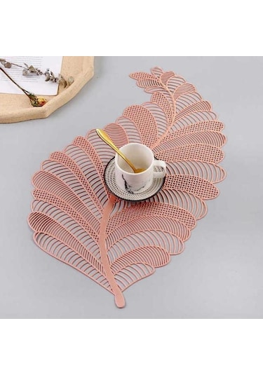 Gül Altın Pvc Yaprak Içi Boş Yağ Suya Dayanıklı İskandinav Kaymaz Mutfak Placemat Coaster Yalıtım Pedi Bulaşık Sehpa Mat Ev D Gül Altın