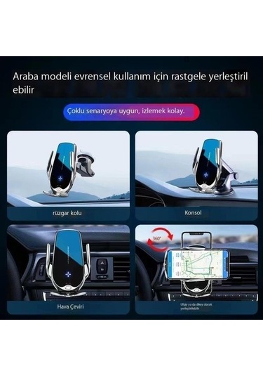 Wisdomselect Dönen Hava Çıkışı Araba Cep Telefonu Tutucusu Kablosuz Şarj Çok Fonksiyonlu Açık Pembe Yok Havalandırma T09oko