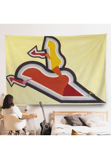 Joseph Schillinger - Ritim Çalışması Duvar Örtüsü - Study İn Rhythm: Red And Gold-7136