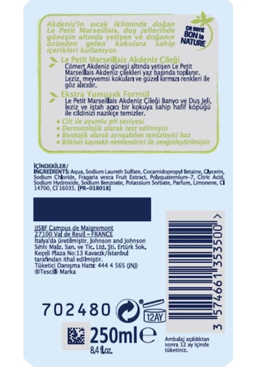 Le Petit Marseillais Akdeniz Çileği Banyo ve Duş Jeli 250 ML