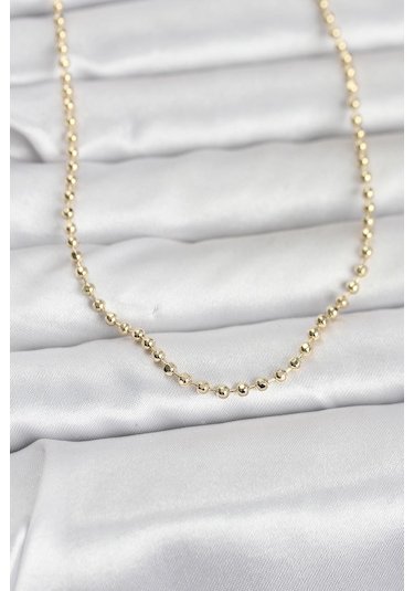14k Gold Renk Top Zincirli 60 Cm Kadın Kolye Cm Renkli