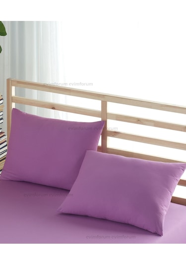 Formeya Ranforce %100 Pamuk Yastık Kılıfı 2 Adet 50X70 Kapaklı Lila